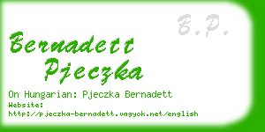 bernadett pjeczka business card